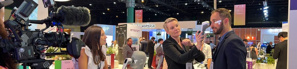 Behind the scenes of one of the booths of the client showcasing its product and how it works.